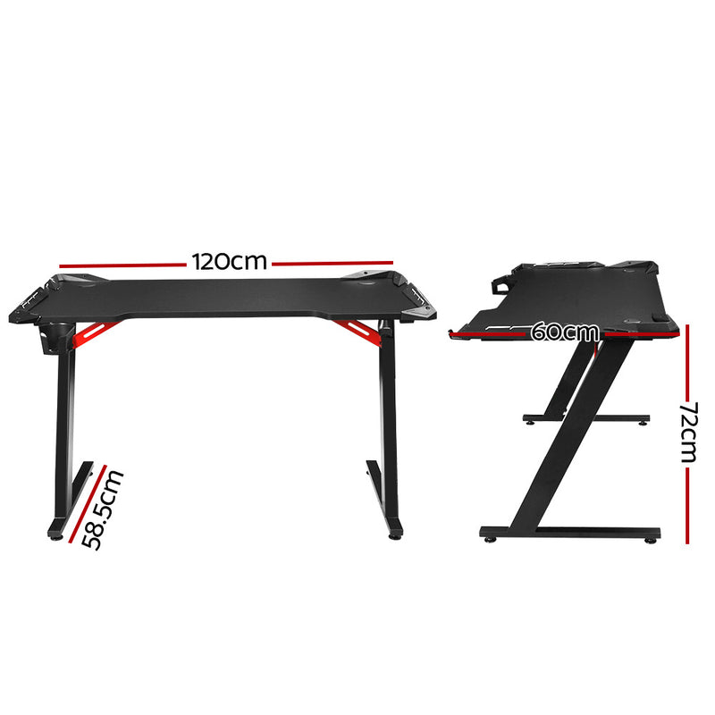 Artiss Gaming Desk Computer Desks LED Light 120CM