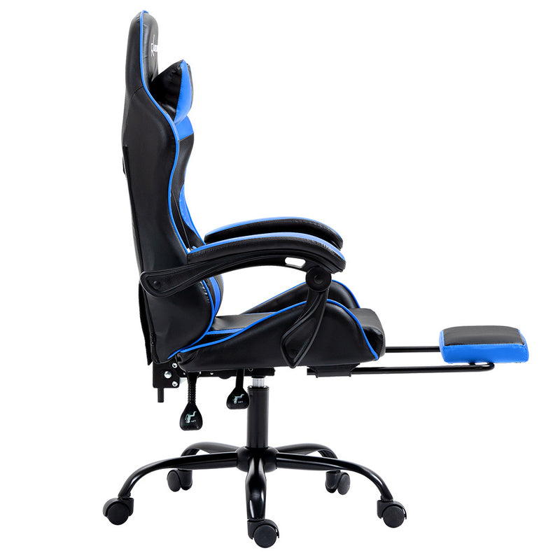 Artiss Gaming Office Chair Recliner Footrest Blue