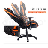 Overdrive Gaming Chair Office Computer Racing PU Leather Executive Black Orange