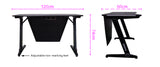 OVERDRIVE Gaming Desk 120cm PC Computer LED Lights Carbon Fibre Style Black RGB