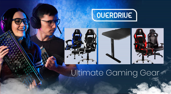 OVERDRIVE Gaming Desk 139cm PC Table Setup Computer Carbon Fiber Style Black