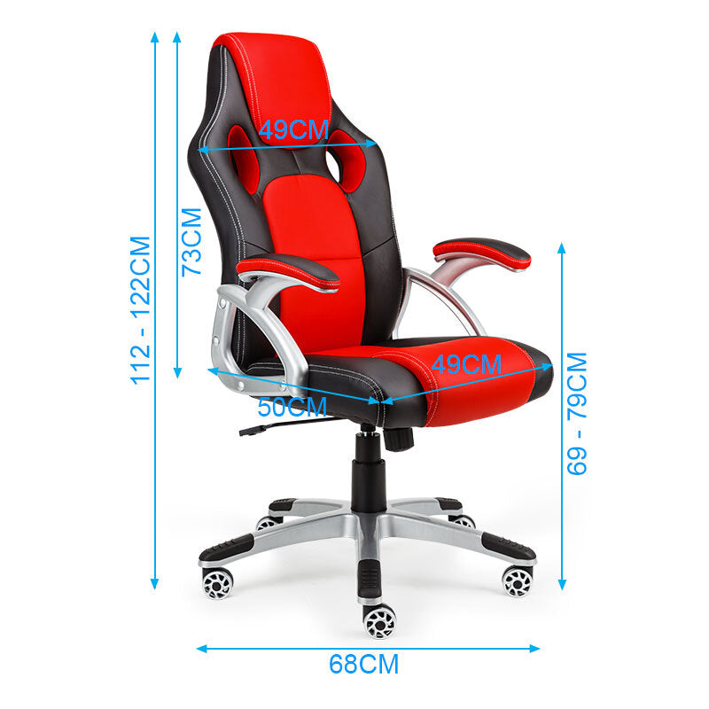 OVERDRIVE Racing Office Chair - Seat Executive Computer Gaming PU Leather Deluxe