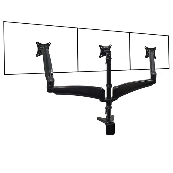 FORTIA Triple Monitor Stand Arm Computer Display Mount Adjustable Vesa Bracket 3 Screen