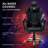 OVERDRIVE Conquest Series Reclining Gaming Ergonomic Office Chair with Lumbar and Neck Pillows, Black