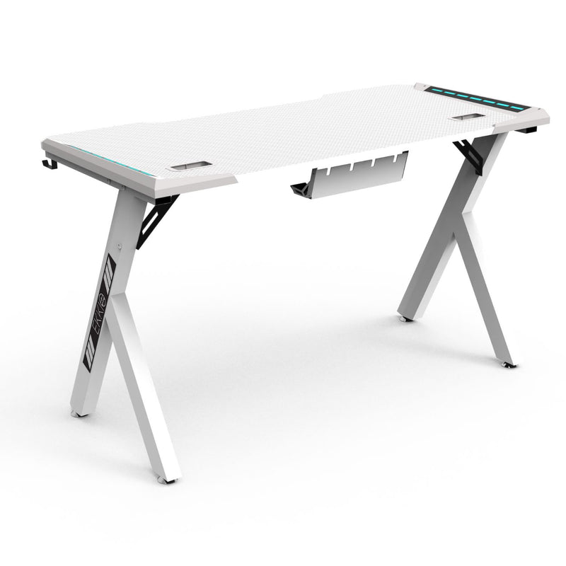 EKKIO RGB Gaming Desk Y Shape White 140cm EK-GD-104-AL