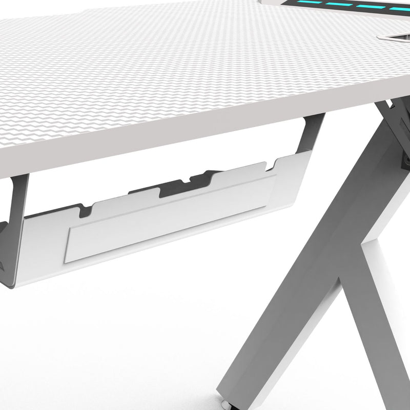 EKKIO RGB Gaming Desk Y Shape White 140cm EK-GD-104-AL