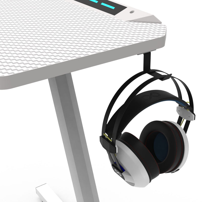 EKKIO RGB Gaming Desk Z Shape White 140cm EK-GD-109-AL