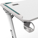 EKKIO RGB Gaming Desk Z Shape White 140cm EK-GD-109-AL