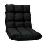 Sarantino Adjustable Floor Gaming Lounge Faux Linen Chair Sofa 100 X 50 X 12cm Black