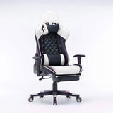 Gaming Chair Ergonomic Racing chair 165° Reclining Gaming Seat 3D Armrest Footrest Pink White