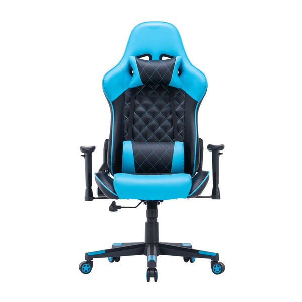 Gaming Chair Ergonomic Racing chair 165° Reclining Gaming Seat 3D Armrest Footrest Blue Black