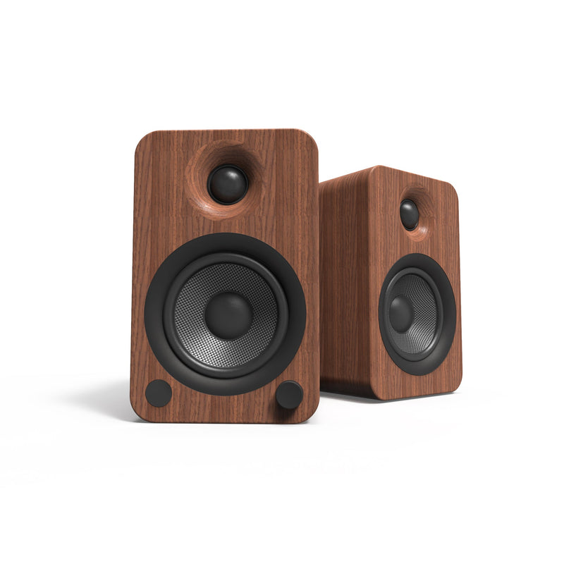 Kanto YU4 140W Powered Bookshelf Speakers with Bluetooth® and Phono Preamp - Pair, Walnut