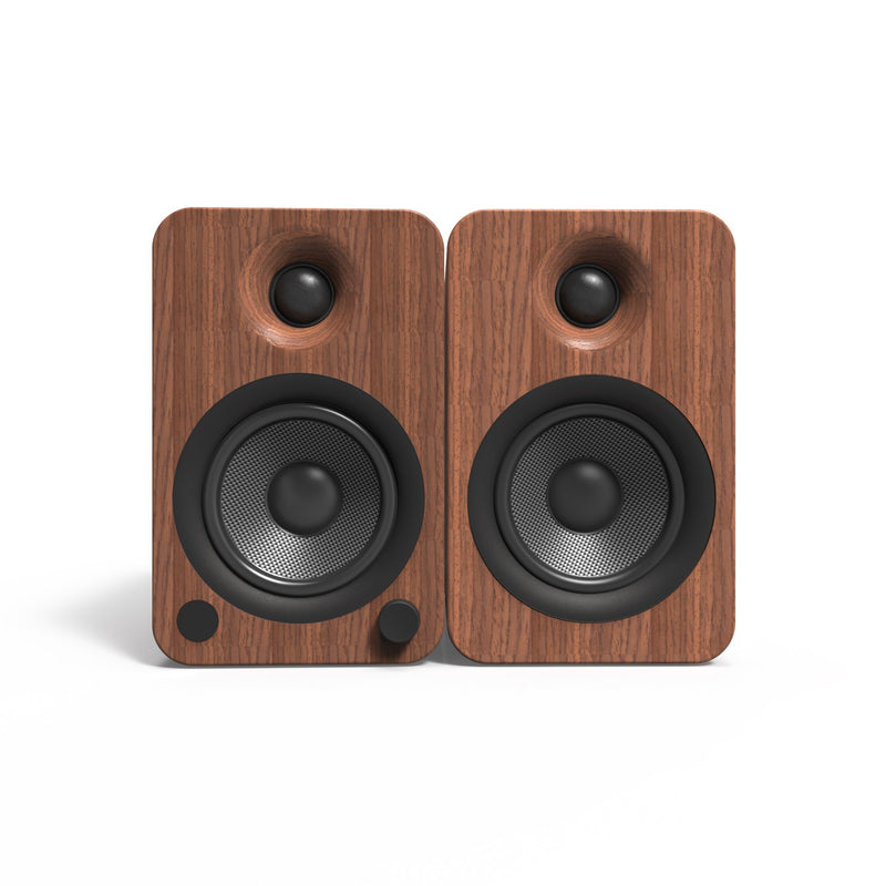 Kanto YU4 140W Powered Bookshelf Speakers with Bluetooth® and Phono Preamp - Pair, Walnut