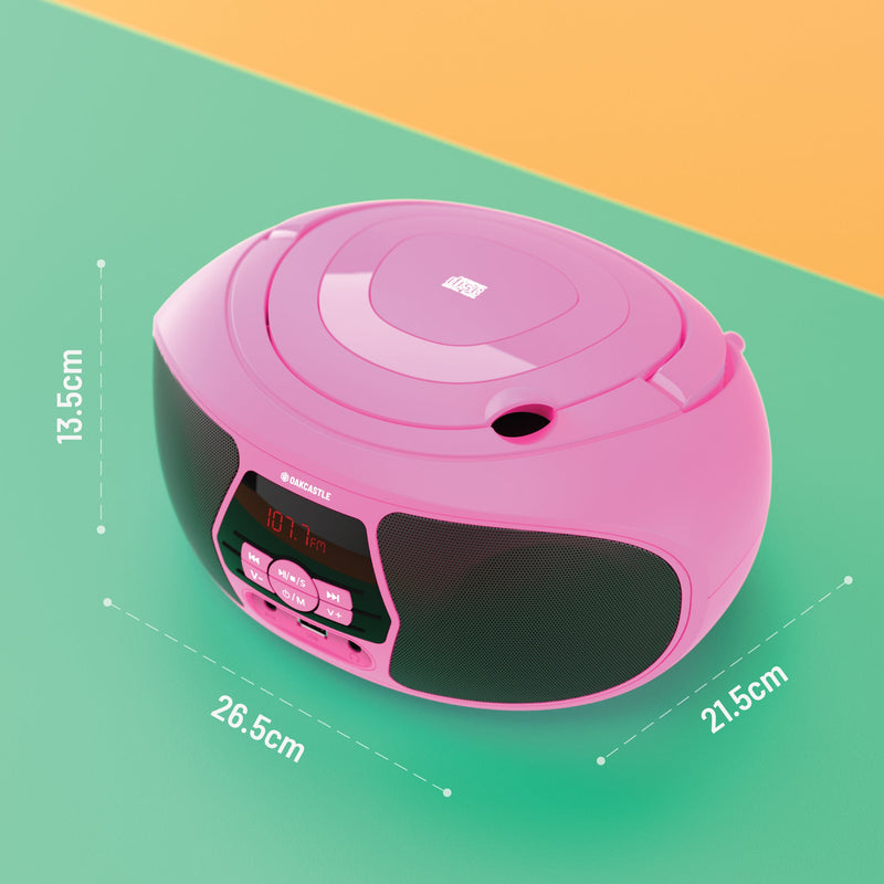 Majority Oakcastle BX200 Portable Bluetooth CD Player - Pink